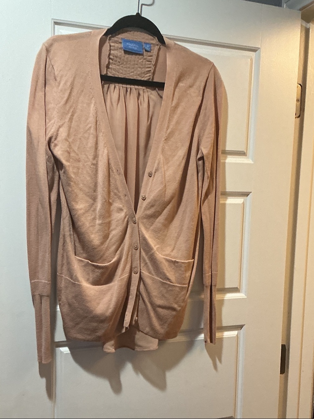 Simply Vera Vera Wang Blush Pink Lightweight Button-Front Cardigan